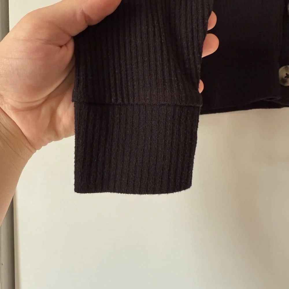 LOFT Black Ribbed Cardigan - Picture 5 of 7